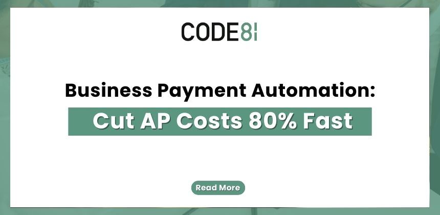 Business Payment Automation: Cut AP Costs 80% Fast — text-based blog header image.