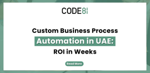 Custom Business Process Automation in UAE: ROI in Weeks — text-based blog header image.